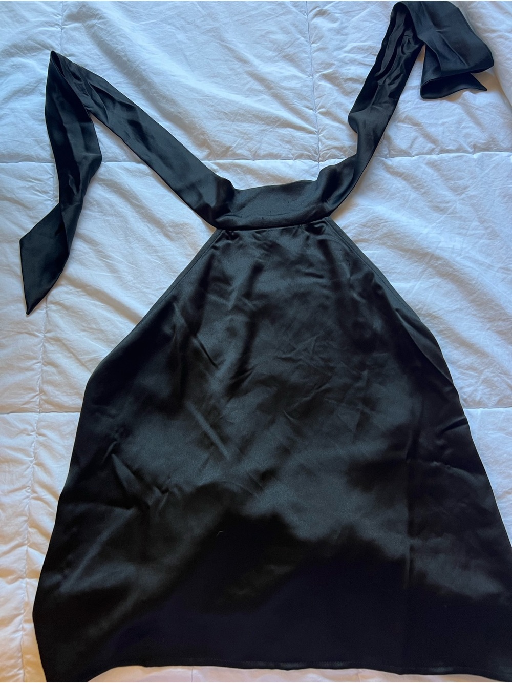 Black Halter Satin top